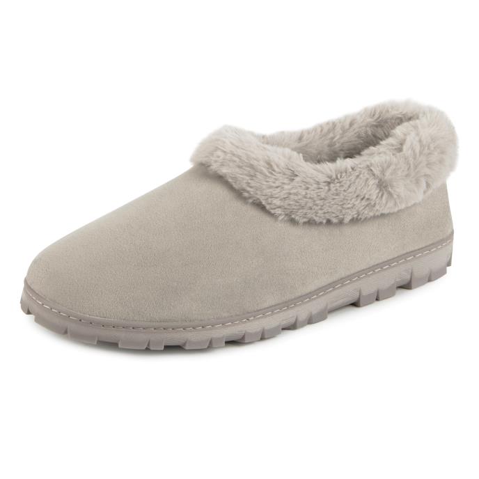 totes toasties® Ladies Microsuede Shoot Slippers Grey Extra Image 3